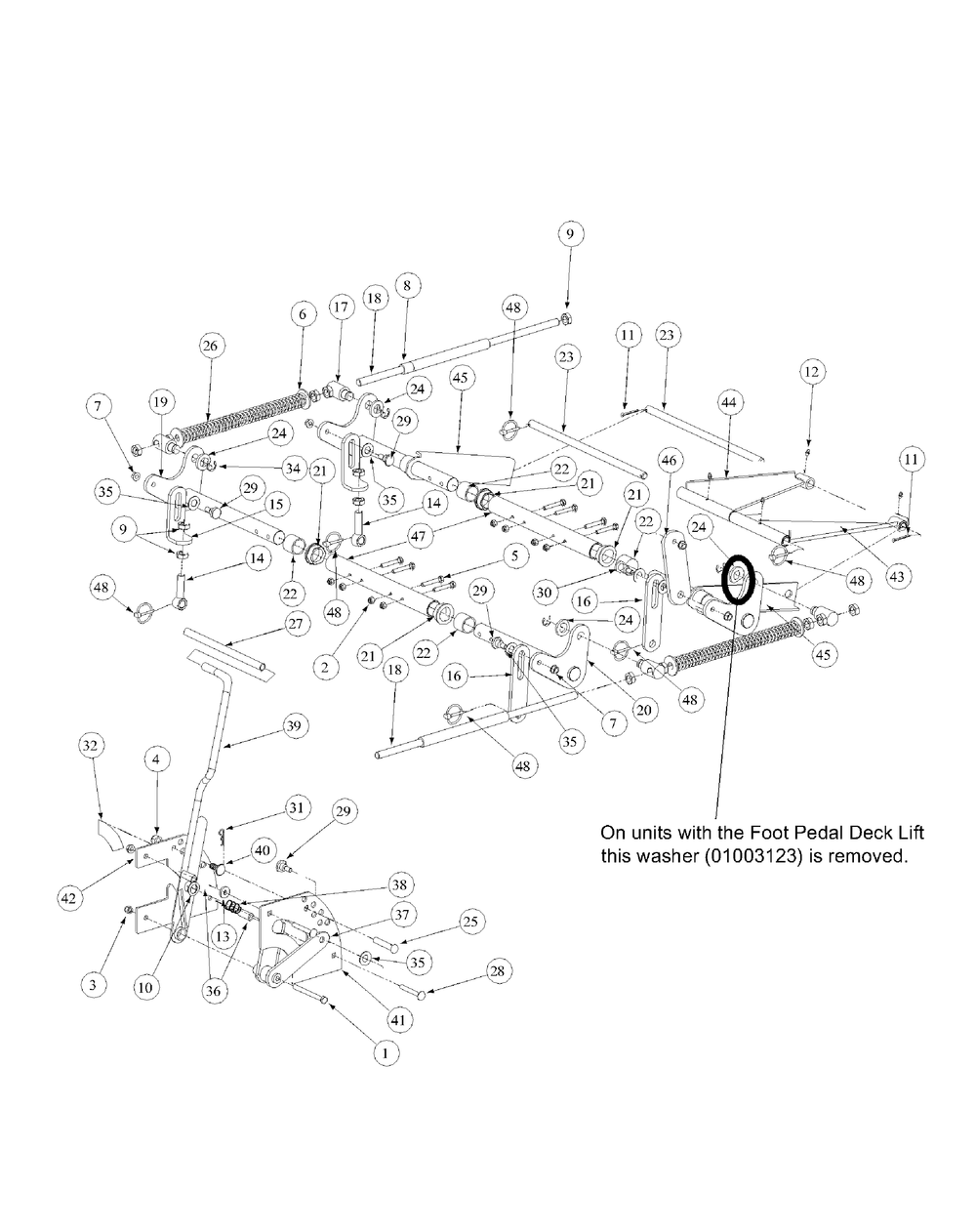 Lift Assembly Diagram and Parts List for M48-KHS 53AB5B5M150-18-HP Cub Cadet Lawn Tractor